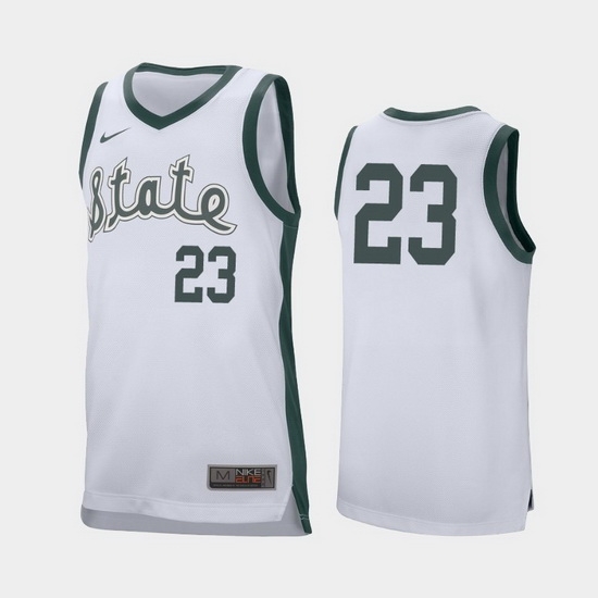 Michigan State Spartans Xavier Tillman White Retro Performance Men'S Jersey Michigan State Spartans Xavier Tillman White Retro Performance Men'S Jersey