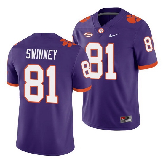 Clemson Tigers Drew Swinney Purple College Football Men'S Jersey Clemson Tigers Drew Swinney Purple College Football Men'S Jersey