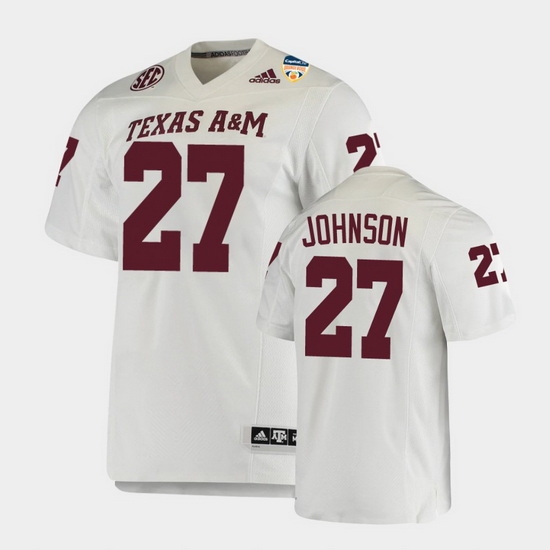 Men Texas A&M Aggies Antonio Johnson 2021 Orange Bowl College Football White Jersey Men Texas A&M Aggies Antonio Johnson 2021 Orange Bowl College Football White Jersey