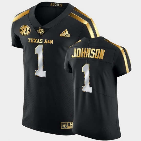 Men Texas A&M Aggies Buddy Johnson Golden Edition Black Authentic Jersey Men Texas A&M Aggies Buddy Johnson Golden Edition Black Authentic Jersey