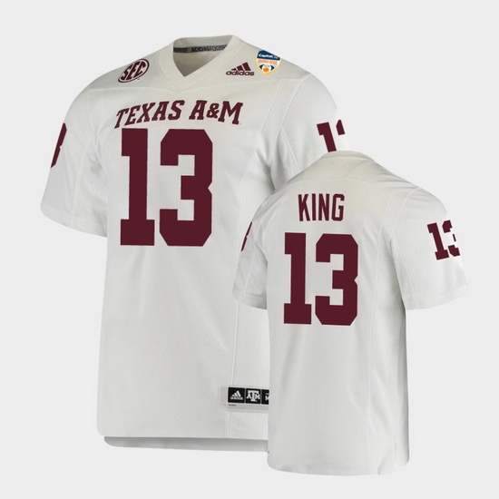 Men Texas A&M Aggies Haynes King 2021 Orange Bowl College Football White Jersey Men Texas A&M Aggies Haynes King 2021 Orange Bowl College Football White Jersey