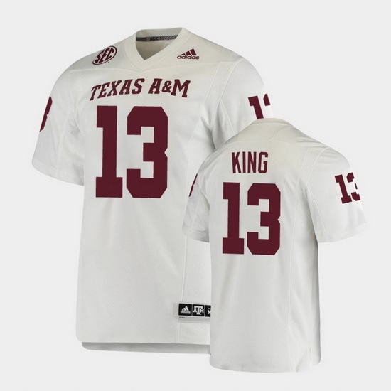 Men Texas A&M Aggies Haynes King College Football White Premier Jersey Men Texas A&M Aggies Haynes King College Football White Premier Jersey