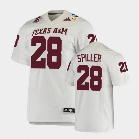 Men Texas A&M Aggies Isaiah Spiller 2021 Orange Bowl College Football White Jersey Men Texas A&M Aggies Isaiah Spiller 2021 Orange Bowl College Football White Jersey