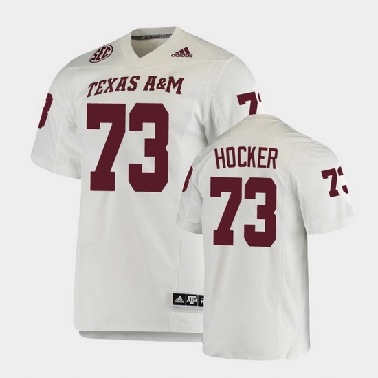 Men Texas A&M Aggies Jared Hocker College Football White Premier Jersey Men Texas A&M Aggies Jared Hocker College Football White Premier Jersey