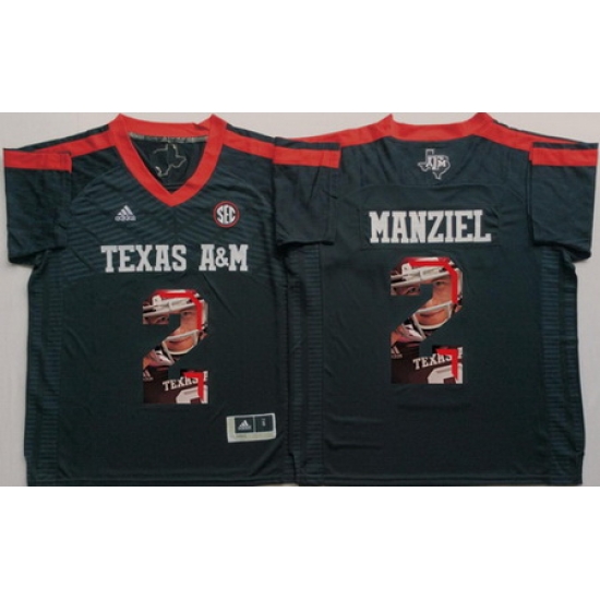 Texas A 26M Aggies 2 Johnny Manziel Black Portrait Number College Jersey Texas A 26M Aggies 2 Johnny Manziel Black Portrait Number College Jersey