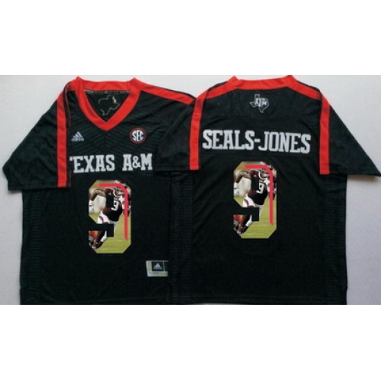 Texas A 26M Aggies 9 Ricky Seals Jones Black Portrait Number College Jersey Texas A 26M Aggies 9 Ricky Seals Jones Black Portrait Number College Jersey