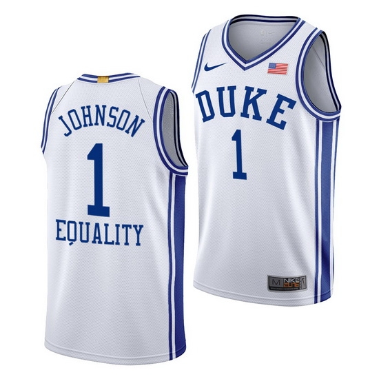 Duke Blue Devils Jalen Johnson White Equality Men Jersey Duke Blue Devils Jalen Johnson White Equality Men Jersey