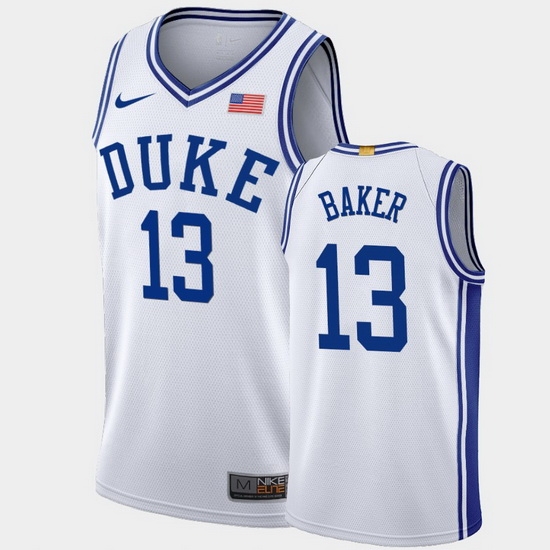 Duke Blue Devils Joey Baker White Authentic Men'S Jersey Duke Blue Devils Joey Baker White Authentic Men'S Jersey