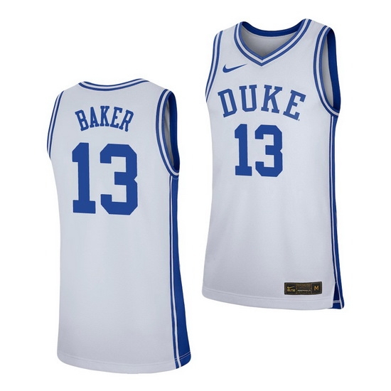 Duke Blue Devils Joey Baker White Replica Men'S Jersey Duke Blue Devils Joey Baker White Replica Men'S Jersey