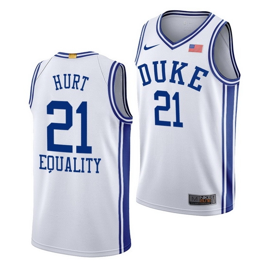 Duke Blue Devils Matthew Hurt White Equality Men Jersey Duke Blue Devils Matthew Hurt White Equality Men Jersey