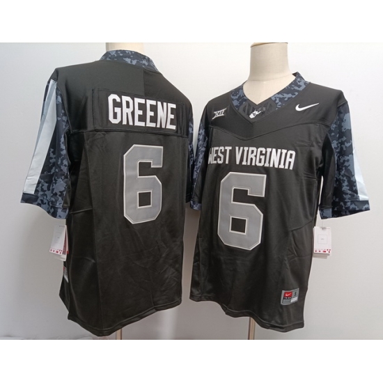 Men West Virginia Mountaineers Garrett Greene #6 F U S E Black Stitched Jersey Men West Virginia Mountaineers Garrett Greene #6 F U S E Black Stitched Jersey