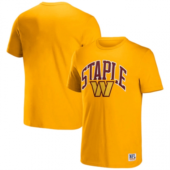 Men Washington Commanders X Staple Yellow Logo Lockup T Shirt Men Washington Commanders X Staple Yellow Logo Lockup T Shirt