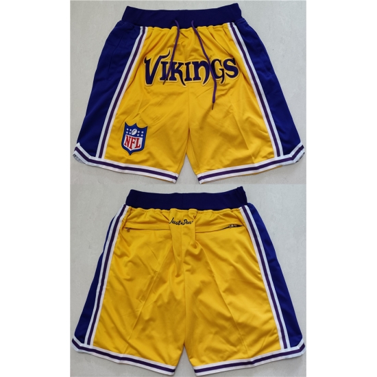 Men Minnesota Vikings Yellow Shorts Men Minnesota Vikings Yellow Shorts