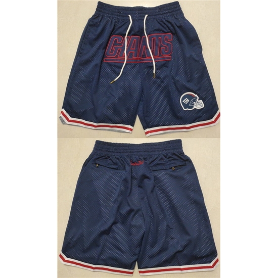 Men New York Giants Navy Shorts Men New York Giants Navy Shorts