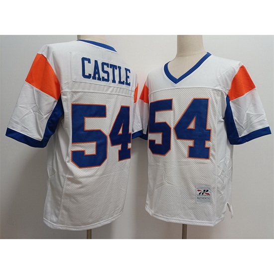 Blue Mountain State 54 Thad Castle White Stitched Football Jersey Blue Mountain State 54 Thad Castle White Stitched Football Jersey