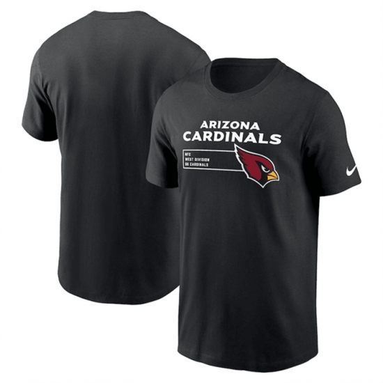 Men Arizona Cardinals Black Division Essential T Shirt Men Arizona Cardinals Black Division Essential T Shirt