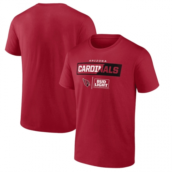 Men Arizona Cardinals Red X Bud Light T Shirt Men Arizona Cardinals Red X Bud Light T Shirt