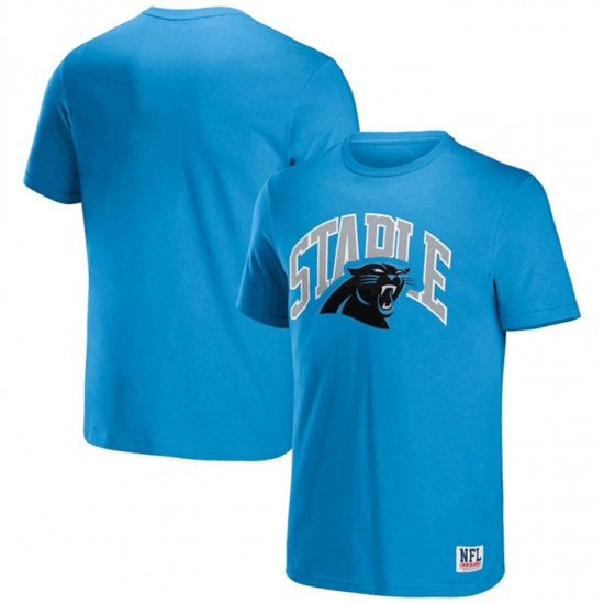 Men Carolina Panthers X Staple Blue Logo Lockup T Shirt Men Carolina Panthers X Staple Blue Logo Lockup T Shirt