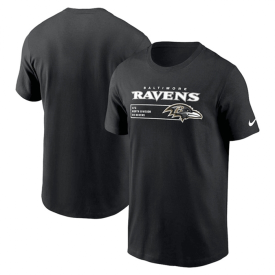 Men Baltimore Ravens Black Division Essential T Shirt Men Baltimore Ravens Black Division Essential T Shirt