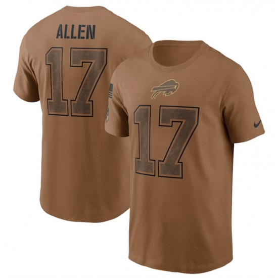 Men Buffalo Bills 17 Josh Allen 2023 Brown Salute To Service Name 26 Number T Shirt Men Buffalo Bills 17 Josh Allen 2023 Brown Salute To Service Name 26 Number T Shirt