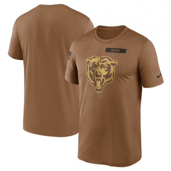 Men Chicago Bears 2023 Brown Salute To Service Legend Performance T Shirt Men Chicago Bears 2023 Brown Salute To Service Legend Performance T Shirt