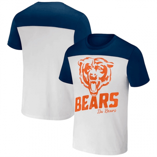 Men Chicago Bears Cream Navy X Darius Rucker Collection Colorblocked T Shirt Men Chicago Bears Cream Navy X Darius Rucker Collection Colorblocked T Shirt