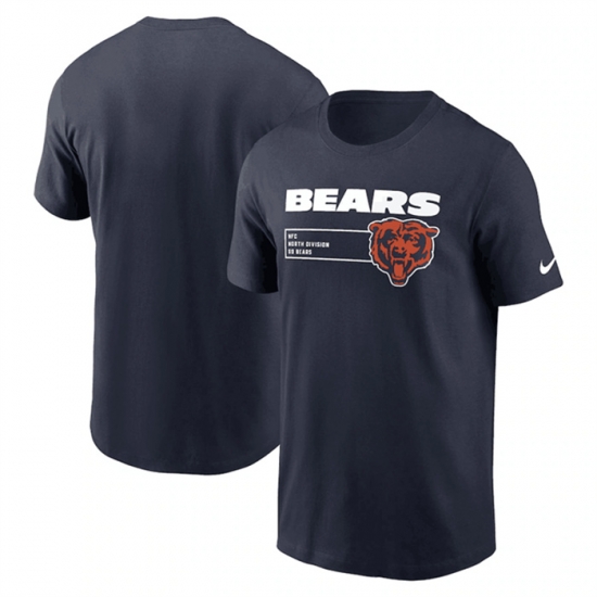 Men Chicago Bears Navy Division Essential T Shirt Men Chicago Bears Navy Division Essential T Shirt