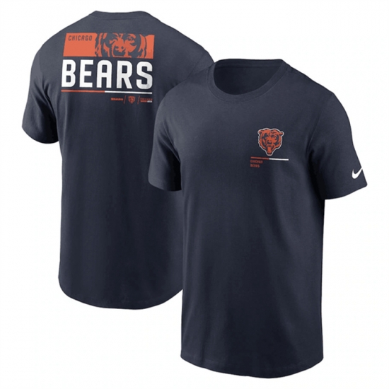 Men Chicago Bears Navy Team Incline T Shirt Men Chicago Bears Navy Team Incline T Shirt