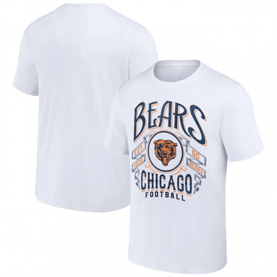 Men Chicago Bears White X Darius Rucker Collection Vintage Football T Shirt Men Chicago Bears White X Darius Rucker Collection Vintage Football T Shirt