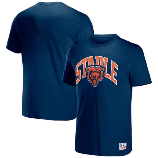 Men Chicago Bears X Staple Navy Logo Lockup T Shirt Men Chicago Bears X Staple Navy Logo Lockup T Shirt