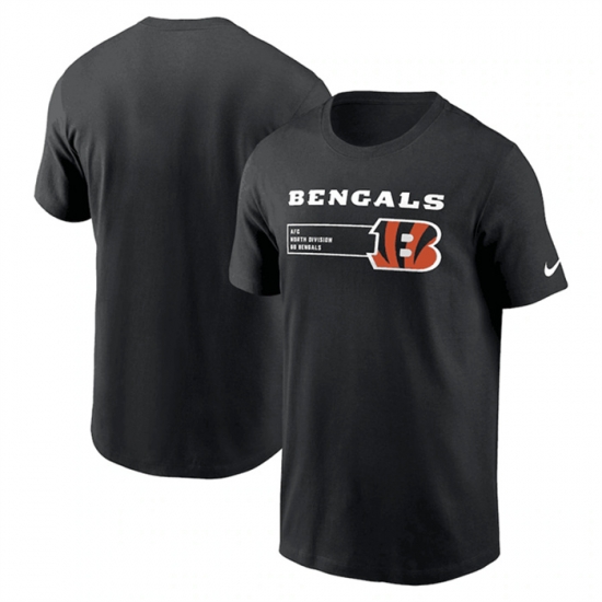 Men Cincinnati Bengals Black Division Essential T Shirt Men Cincinnati Bengals Black Division Essential T Shirt