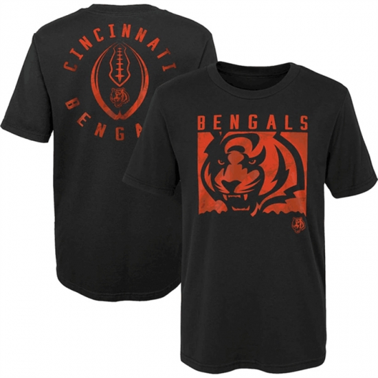 Men Cincinnati Bengals Black Preschool Liquid Camo Logo T Shirt Men Cincinnati Bengals Black Preschool Liquid Camo Logo T Shirt