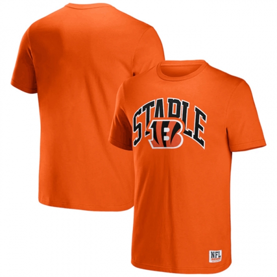 Men Cincinnati Bengals X Staple Orange Logo Lockup T Shirt Men Cincinnati Bengals X Staple Orange Logo Lockup T Shirt