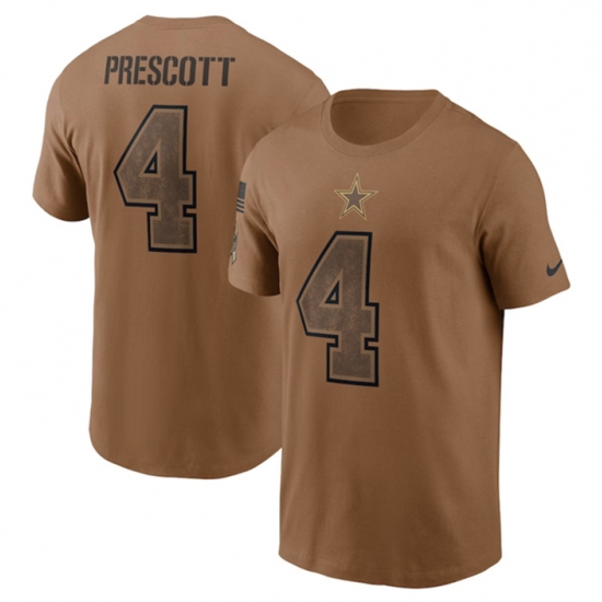 Men Dallas Cowboys 4 Dak Prescott 2023 Brown Salute To Service Name 26 Number T Shirt Men Dallas Cowboys 4 Dak Prescott 2023 Brown Salute To Service Name 26 Number T Shirt