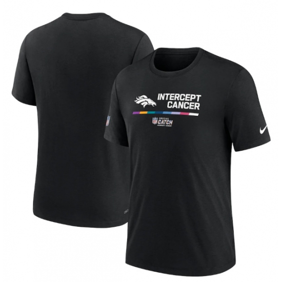 Men Denver Broncos 2022 Black Crucial Catch Performance T Shirt Men Denver Broncos 2022 Black Crucial Catch Performance T Shirt