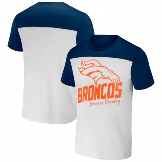 Men Denver Broncos Cream Navy X Darius Rucker Collection Colorblocked T Shirt Men Denver Broncos Cream Navy X Darius Rucker Collection Colorblocked T Shirt