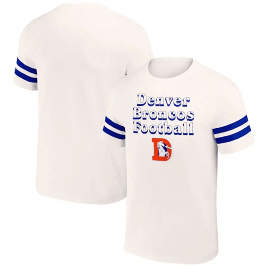 Men Denver Broncos Cream X Darius Rucker Collection Vintage T Shirt Men Denver Broncos Cream X Darius Rucker Collection Vintage T Shirt