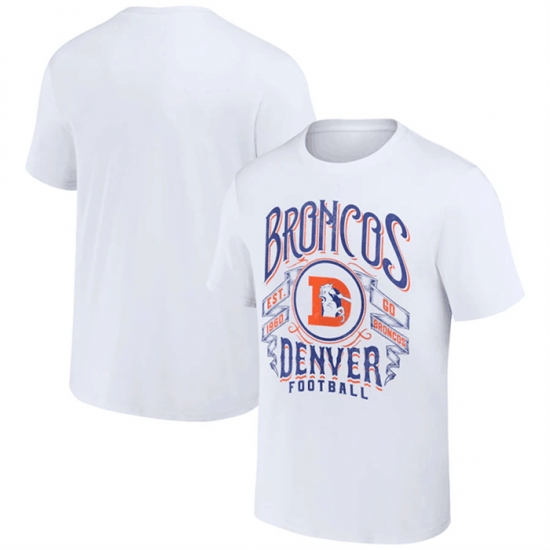Men Denver Broncos White X Darius Rucker Collection Vintage Football T Shirt Men Denver Broncos White X Darius Rucker Collection Vintage Football T Shirt