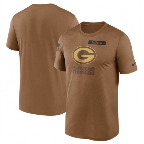 Men Green Bay Packers 2023 Brown Salute To Service Legend Performance T Shirt Men Green Bay Packers 2023 Brown Salute To Service Legend Performance T Shirt