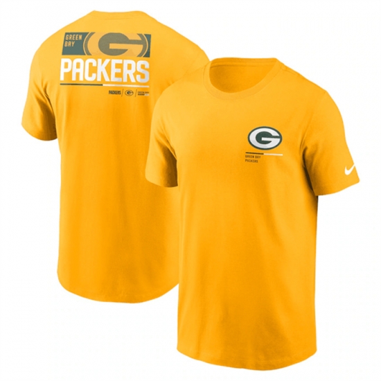Men Green Bay Packers Yellow Team Incline T Shirt Men Green Bay Packers Yellow Team Incline T Shirt