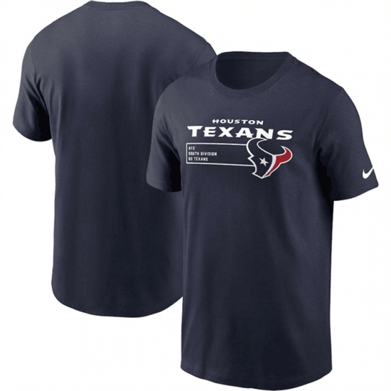 Men Houston Texans Navy Division Essential T Shirt Men Houston Texans Navy Division Essential T Shirt