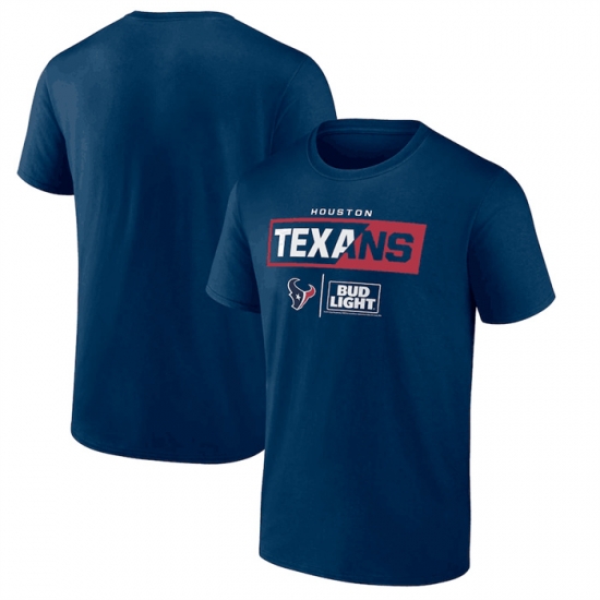Men Houston Texans Navy X Bud Light T Shirt Men Houston Texans Navy X Bud Light T Shirt