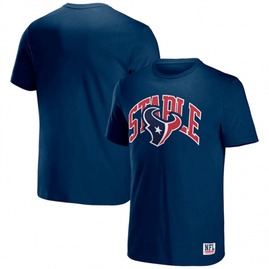 Men Houston Texans X Staple Navy Logo Lockup T Shirt Men Houston Texans X Staple Navy Logo Lockup T Shirt