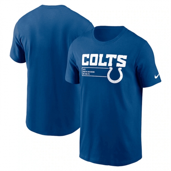 Men Indianapolis Colts Blue Division Essential T Shirt Men Indianapolis Colts Blue Division Essential T Shirt
