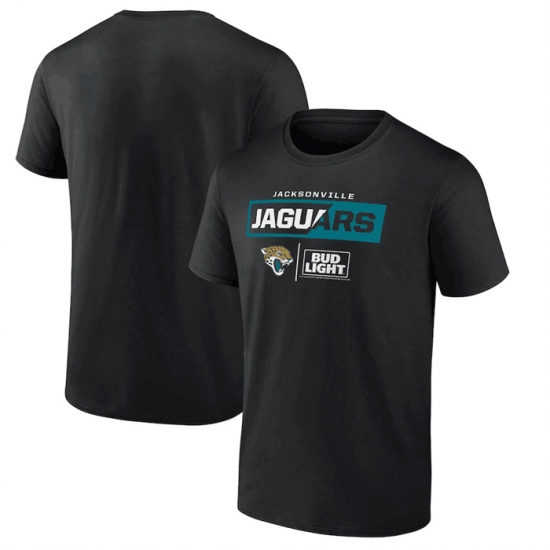 Men Jacksonville Jaguars Black X Bud Light T Shirt Men Jacksonville Jaguars Black X Bud Light T Shirt