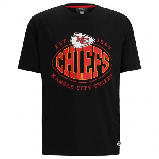 Men Kansas City Chiefs Black BOSS X Trap T Shirt Men Kansas City Chiefs Black BOSS X Trap T Shirt