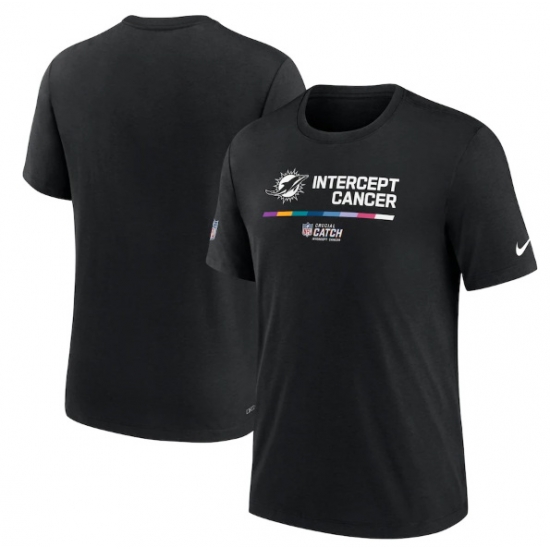 Men Miami Dolphins 2022 Black Crucial Catch Performance T Shirt Men Miami Dolphins 2022 Black Crucial Catch Performance T Shirt