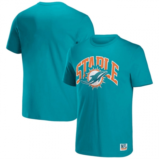 Men Miami Dolphins X Staple Aqua Logo Lockup T Shirt Men Miami Dolphins X Staple Aqua Logo Lockup T Shirt