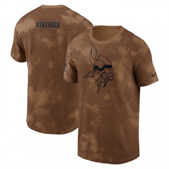 Men Minnesota Vikings 2023 Brown Salute To Service Sideline T Shirt Men Minnesota Vikings 2023 Brown Salute To Service Sideline T Shirt