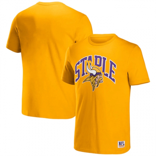 Men Minnesota Vikings X Staple Gold Logo Lockup T Shirt Men Minnesota Vikings X Staple Gold Logo Lockup T Shirt